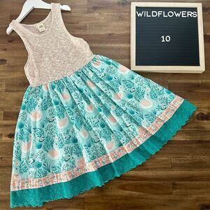 Wildflowers Best Day Ever Swan Lake Ballet Dress 10 Pink Knit Green Floral Lace